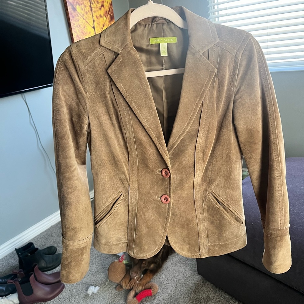 Sigrid Olsen Brown Suede Women's Blazer